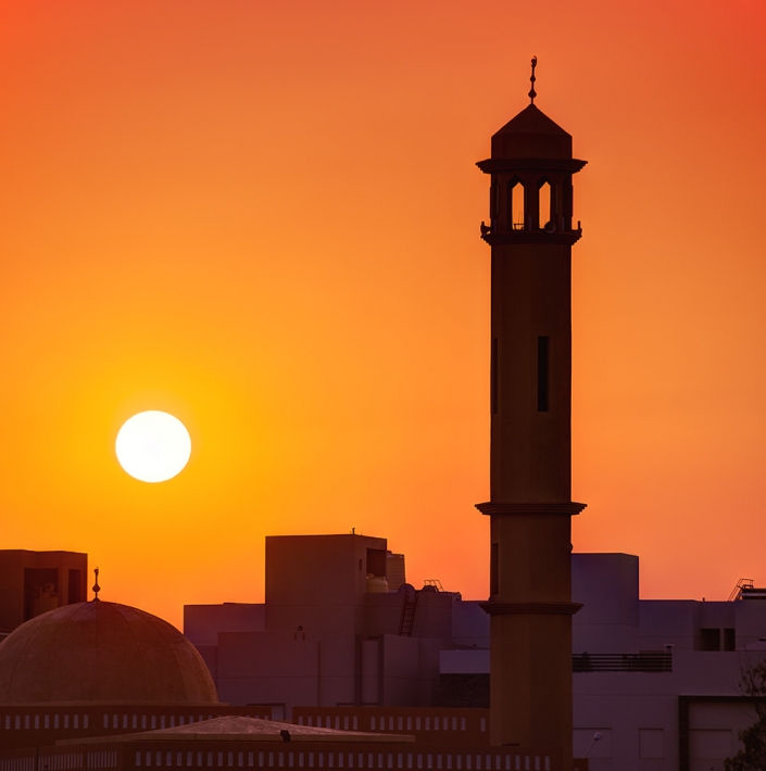 Mosque sunset, Kuwait